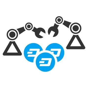Dash Mining Robotics Flat Vector Icon Stock Illustration