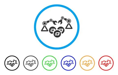 Dash Mining Robotics Rounded Icon Illustrazione stock