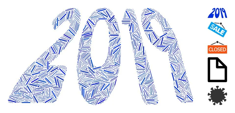 Dash Mosaic 2019 Perspective Text Stock Illustration