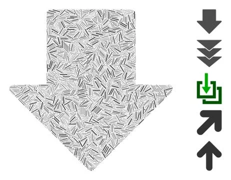 Dash Mosaic Arrow Down Icon Stock Illustration