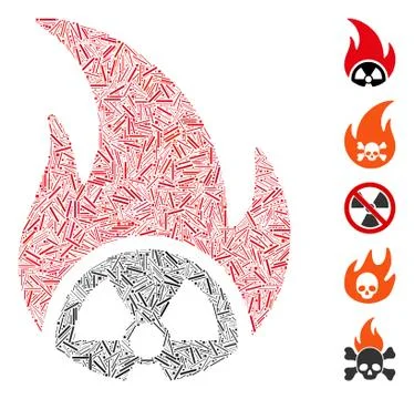 Dash Mosaic Atomic Fire Icon Illustrazione stock