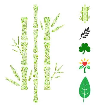 Dash Mosaic Bamboo Icon Stock Illustration