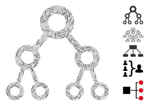 Dash Mosaic Binary Tree Icon 库存插图