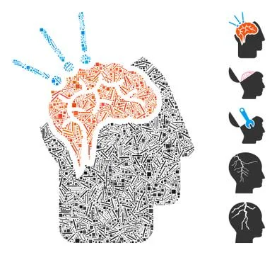 Dash Mosaic Brain Surgery Icon イラスト素材