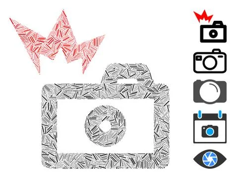 Dash Mosaic Camera Flash Icon 스톡 일러스트