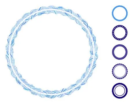 Dash Mosaic Certificate Round Rosette Frame Icon Stock-Illustration