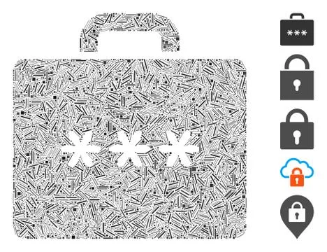 Dash Mosaic Cipher Case Icon Stock Illustration