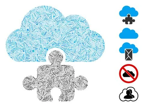 Dash Mosaic Cloud Component Icon Illustrazione stock