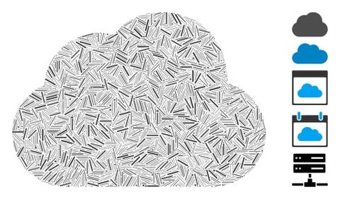 Dash Mosaic Cloud Icon Illustrazione stock