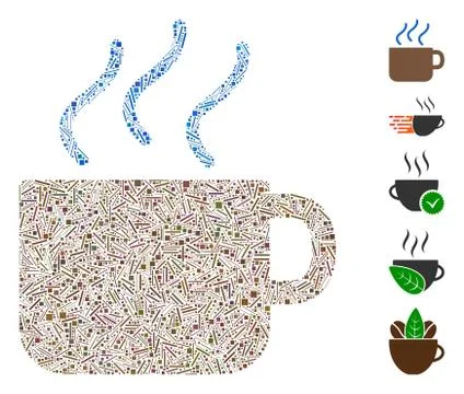 Dash Mosaic Coffee Icon Illustrazione stock