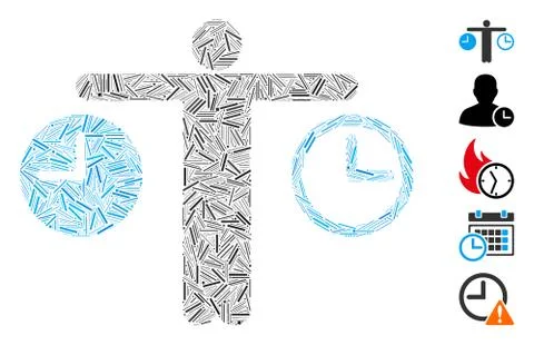 Dash Mosaic Compare Time Icon Illustrazione stock