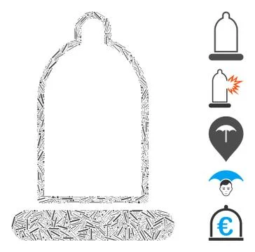 Dash Mosaic Condom Icon Stock-Illustration