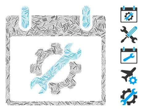 Dash Mosaic Configuration Tools Calendar Day Icon Stock Illustration