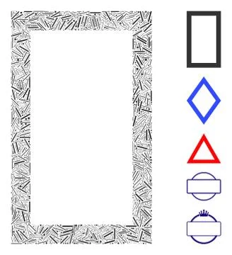 Dash Mosaic Contour Rectangle Icon Stock Illustration