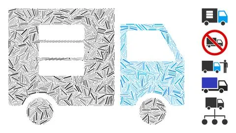Dash Mosaic Data Transfer Van Icon Stock Illustration