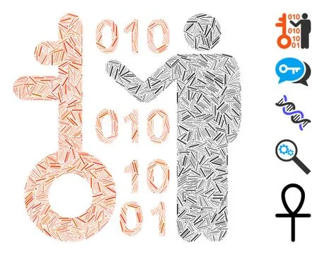 Dash Mosaic Decode Key Icon Stock-Illustration