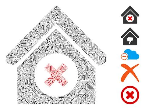 Dash Mosaic Delete Building Icon Ilustración de archivo