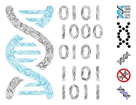 Dash Mosaic DNA Binary Code Icon Illustrazione stock