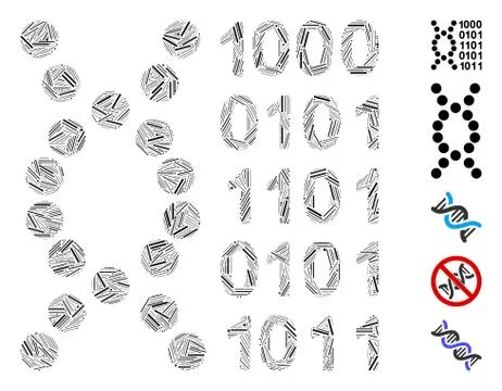Dash Mosaic DNA Code Icon イラスト素材