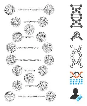 Dash Mosaic DNA Icon Illustrazione stock