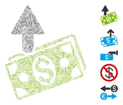 Dash Mosaic Dollar Banknotes Expences イラスト素材