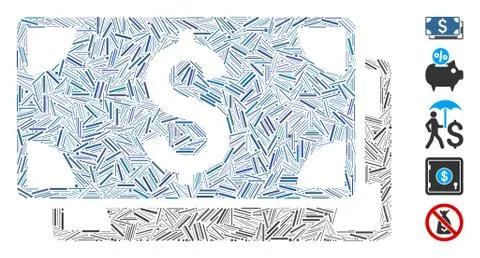 Dash Mosaic Dollar Banknotes Icon イラスト素材