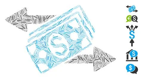 Dash Mosaic Dollar Banknotes Payments Stock Illustration