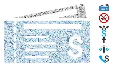 Dash Mosaic Dollar Cheques Icon Stockillustratie