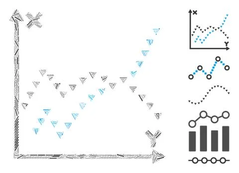 Dash Mosaic Dotted Functions Plot Icon Ilustración de archivo