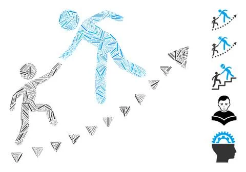 Dash Mosaic Education Progress Icon Illustrazione stock