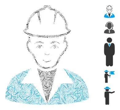 Dash Mosaic Engineer Icon Stock Illustration