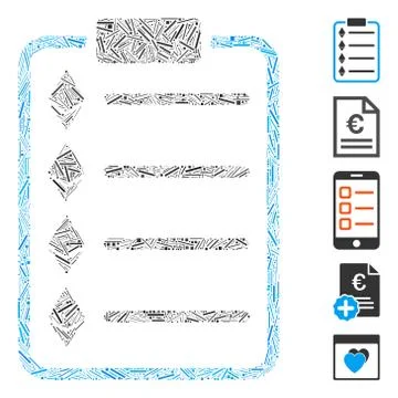 Dash Mosaic Ethereum List Pad Icon Ilustração Stock