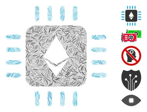 Dash Mosaic Ethereum Processor Chip Stockillustratie