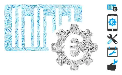 Dash Mosaic Euro Barcode Setup Illustrazione stock