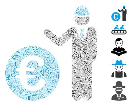 Dash Mosaic Euro Developer Icon Stock Illustration