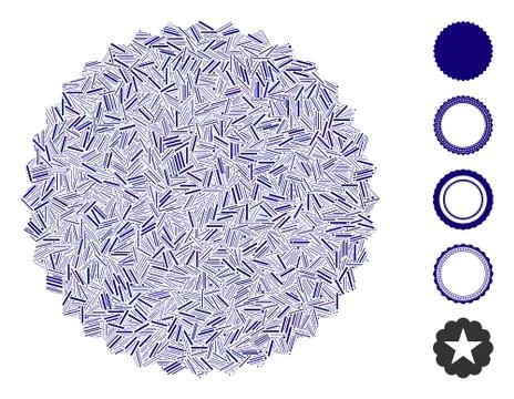 Dash Mosaic Filled Rosette Seal Stock-Illustration