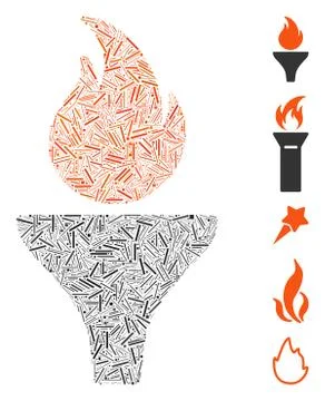Dash Mosaic Fire Torch Icon イラスト素材