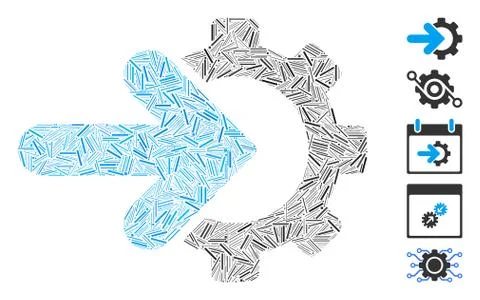 Dash Mosaic Gear Integration Icon Stock Illustration