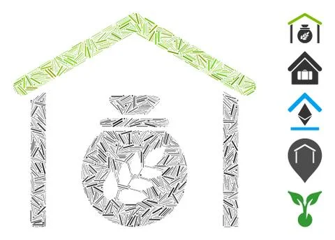 Dash Mosaic Grain Storage Icon Stock Illustration