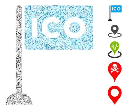 Dash Mosaic ICO Rectangle Flag Stock Illustration