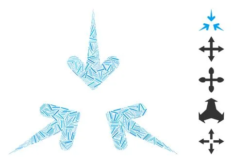 Dash Mosaic Impact Arrows Icon Stock Illustration