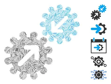 Dash Mosaic Integration Gears Stock Illustration