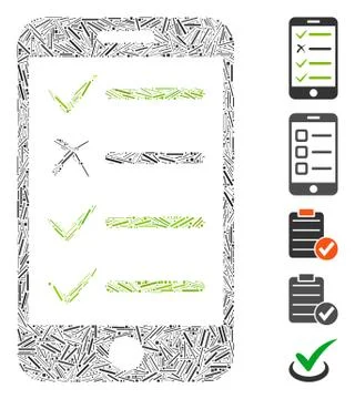 Dash Mosaic Mobile Checklist 스톡 일러스트