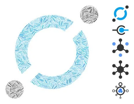 Dash Mosaic Node Link Icon Illustrazione stock
