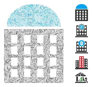 Dash Mosaic Office Building Ilustração Stock