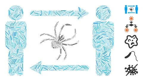 Dash Mosaic Persons Exchange Parasite Icon Stock Illustration