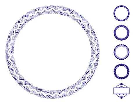 Dash Mosaic Round Rosette Seal Icon Stock-Illustration