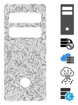 Dash Mosaic Server Mainframe Icon 스톡 일러스트