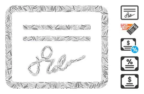 Dash Mosaic Signed Cheque 스톡 일러스트