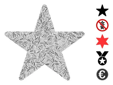 Dash Mosaic Star Icon Stock Illustration